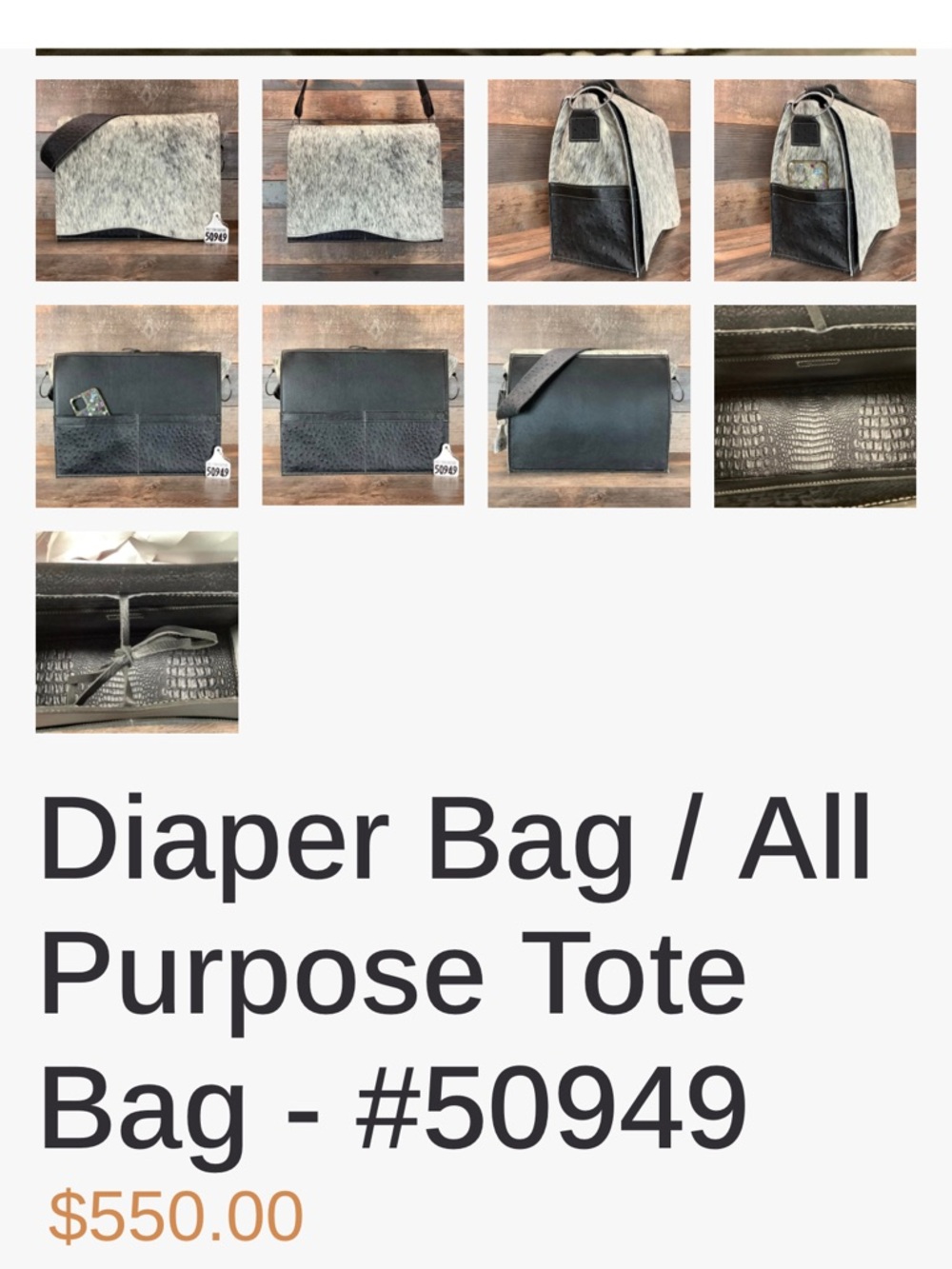 Diaper Bag / All-Purpose Tote - Gray and Black